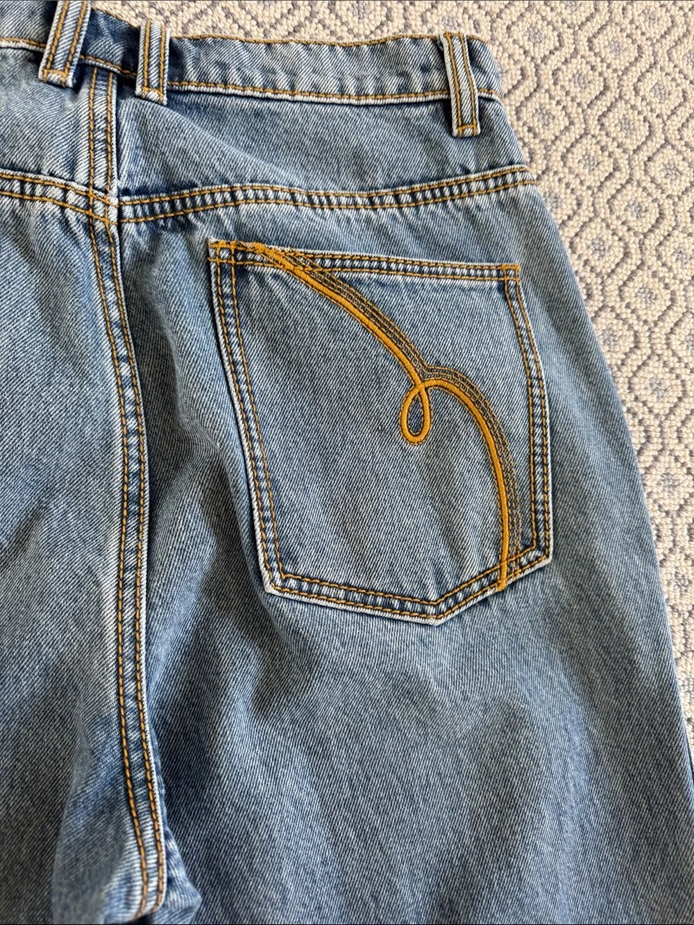 Tory Burch Straight-Leg Women's Jeans in Medium Blue Denim